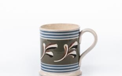 Trailed Slip Branch-decorated Pearlware Half-pint Mug