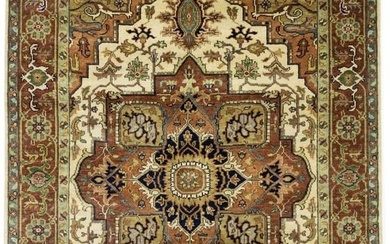Tribal Geometric Handmade 6X9 Heriz Serapi Oriental Rug Wool Boho Decor Carpet