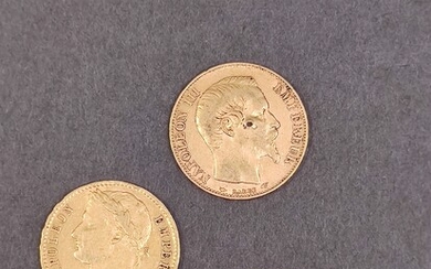 TROIS pièces 20 francs Napoléon 1810/A, 1869/A, 1855/A Poids : 19,3 g