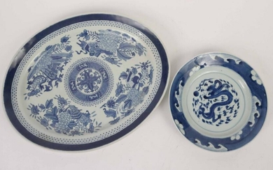 Two Chinese Export Blue and White Plates