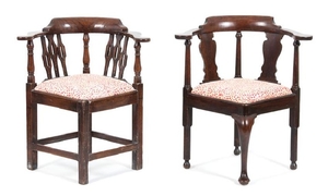 Two Georgian Style Mahogany Corner Chairs