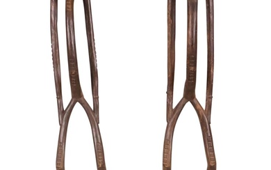 Two Similar Vintage Carved Wood Senufo People Rhythm Pounder Sculptures