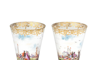 Two early Meissen beakers, circa 1730