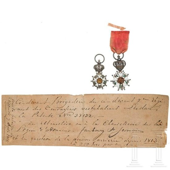 Two miniatures of the Order of the Legion of Honour and