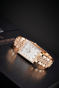 Vacheron Constantin. A Fine Pink Gold and Diamond-set Bracelet Watch