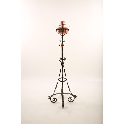 Victorian floor standing oil lamp. (143cm Tall x 50cm Wide a...