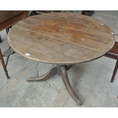 Victorian mahogany circular occasional table with tip-up top...