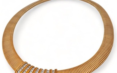 Vikki Carr | 14K Italian Diamond Omega Necklace