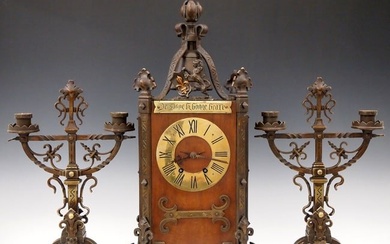Vincenti & Cie French Mantel Clock Set