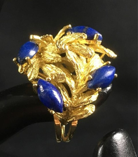 Vintage 18k Gold Lapis Lazuli Ring