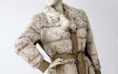 Vintage 70S Faux Fur Belted Coat