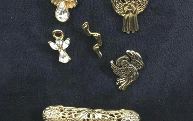 Vintage Midcentury Angels Hearts Brooches Pins