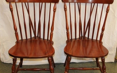 Vintage Monitor Furniture Co. Cherry Lot of Six Windsor Chairs