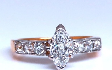 Vintage Natural Diamond Engagement ring 1ct 14kt Gold
