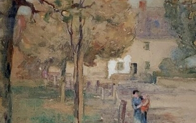 Watercolor, Nathaniel Hughes John Baird, Village
