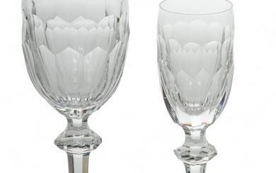 Waterford (Irish) 'Curraghmore' Crystal Claret Wine & Sherry Glasses, H 7" Dia. 2.5" 16 pcs