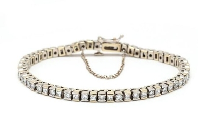 White Gold and Diamond Line Bracelet