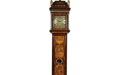 Y RARE MONTH-GOING EBONY, ROSEWOOD, AND ELM LONGCASE