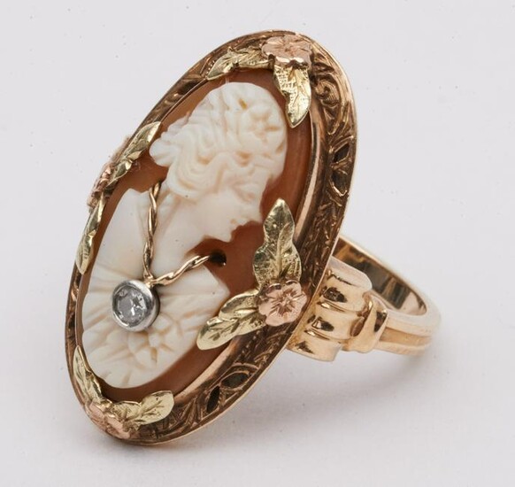 Yellow Gold Ladies Cameo Ring