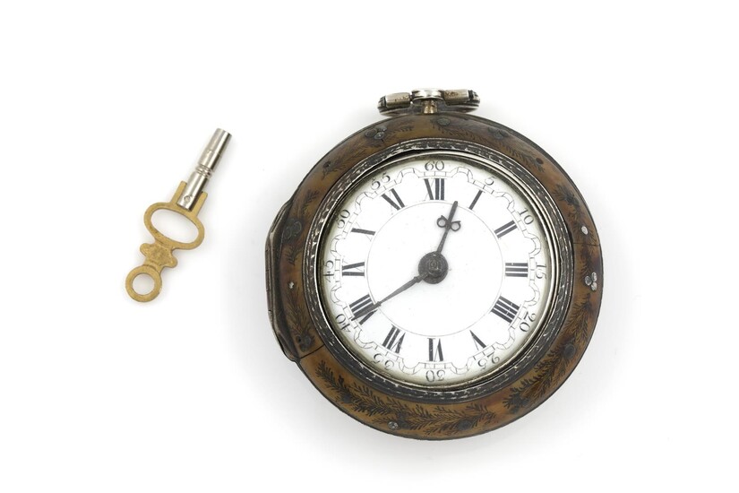 (-), antiek Engels vestzakhorloge voorzien van uurwerk met...