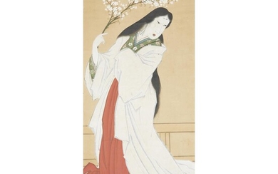HOSO-SAI KAZAN late 19th century HEIAN COURT LADY WITH...