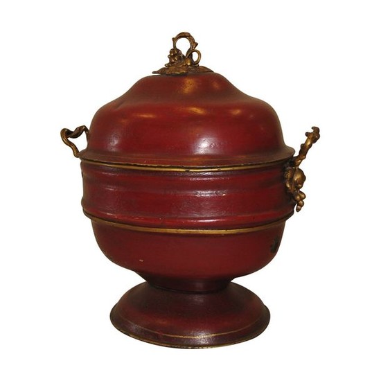 1 Large Regency washbasin in red painted sheet...