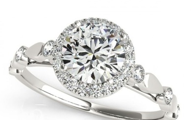 1 ctw Certified VS/SI Diamond Halo Ring 18k White Gold