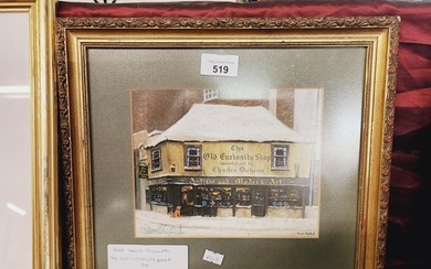 10 x A rare hand signed picture of the Old Curiosity Shop by Davi...