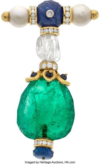 10019: Diamond, Emerald, Sapphire, Cultured Pearl, Gold