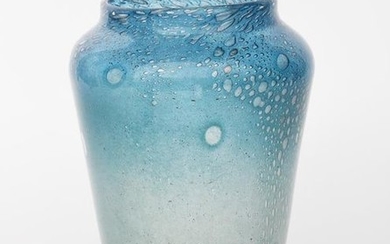 A Moncrieff's Monart Ware glass vase, shouldered, …