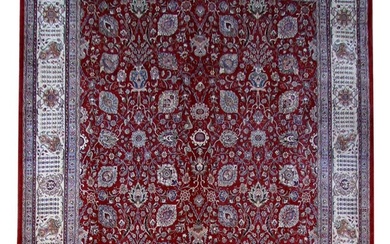 11 x 15 Brick Red Large Persian Tabriz Rug