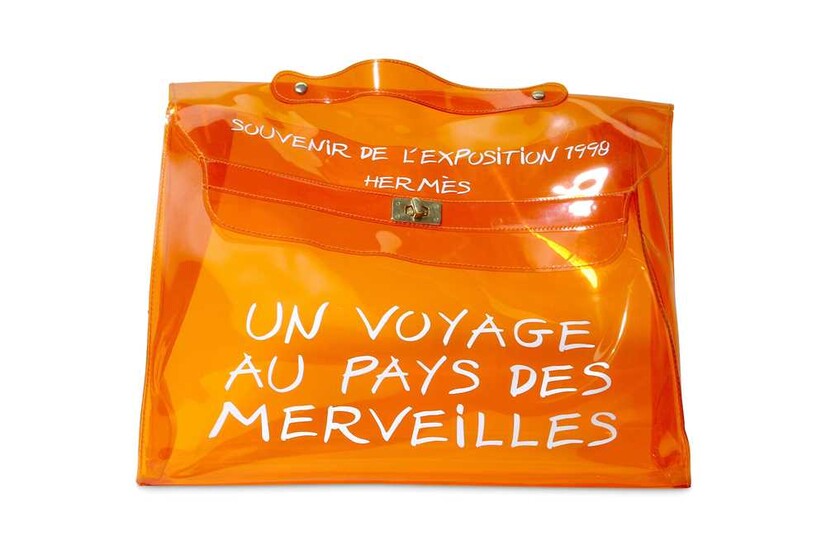 Hermes Limited Edition Transparent Orange Vinyl 'Souvenir de L'Exposition' Kelly