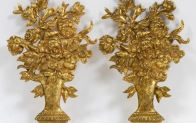 FRENCH BRONZE DORE WALL ADORNMENTS 19TH C. PAIR 11