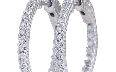 1.26 Carat Diamond 18K White Gold Earrings