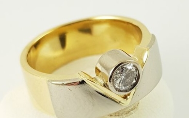 14 kt. Bicolour, White gold - Ring - 0.30 ct Diamond
