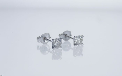14 kt. White gold - Earrings - 0.75 ct Diamond
