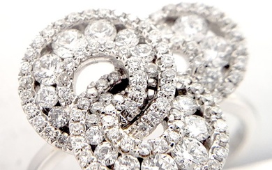 14 kt. White gold - Ring - 1.02 ct Diamond