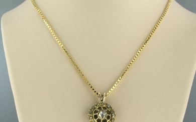 14 kt. Yellow gold - Necklace with pendant - 0.10 ct Diamond