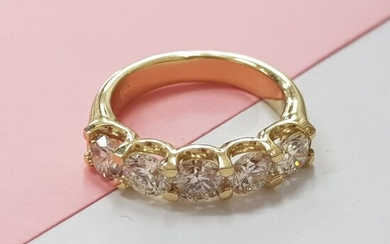 14 kt. Yellow gold - Ring - 2.00 ct Diamond - Diamond