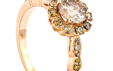 1.43 tcw Diamond Ring - 14 kt. Pink gold - Ring - 1.00 ct Diamond - 0.43 ct Diamonds - No Reserve Price