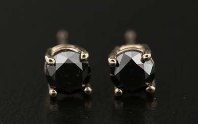 14K 0.93 CTW Black Diamond Stud Earrings