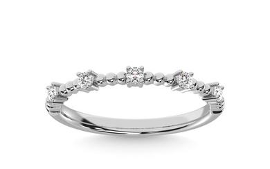14K White Gold Diamond 1/10 Ct.Tw. Stackable Band
