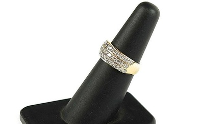 14K Yellow Gold Diamond Cocktail Ring