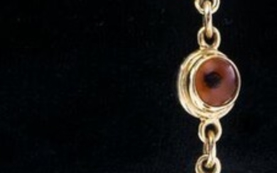 14K Yellow Gold & Glass "Evil-Eye" Bracelet
