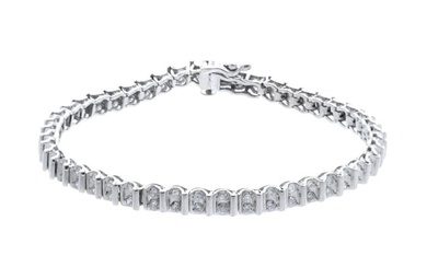 14k White Gold Diamond Tennis Bracelet