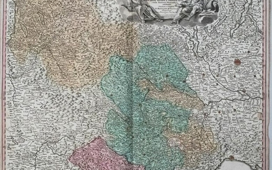 1720 Homann Map of Northwest Italy, the Alps and Lake