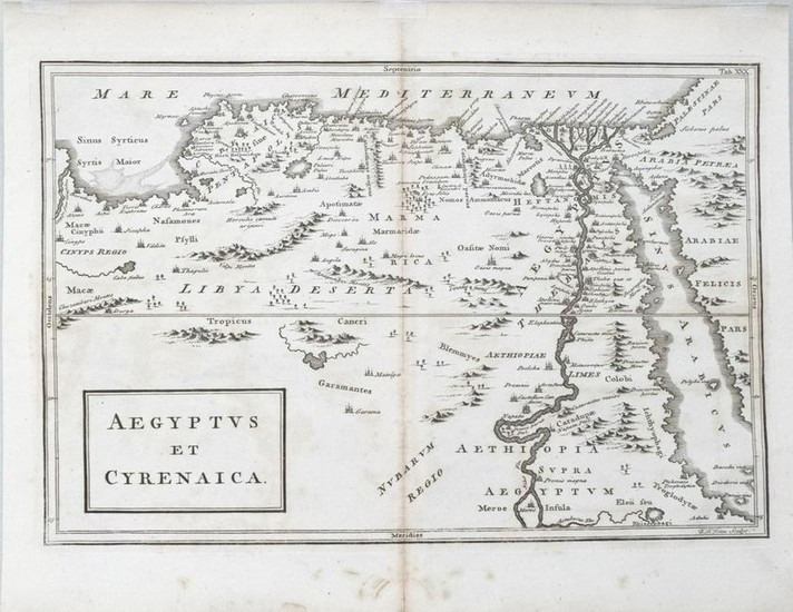 1730 Toms Map North East Africa -- Aegyptus et