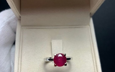 18 kt. Pink gold, White gold - Ring - 2.57 ct Ruby