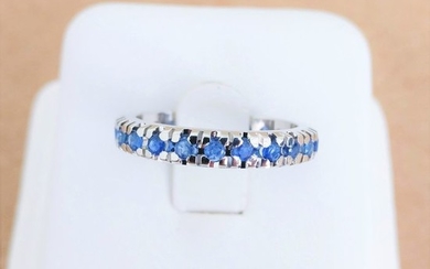 18 kt. White gold - Ring - 1.01 ct Sapphire