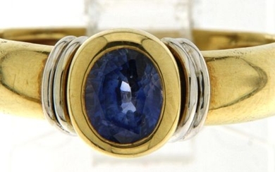 18 kt. White gold, Yellow gold - Ring Sapphire